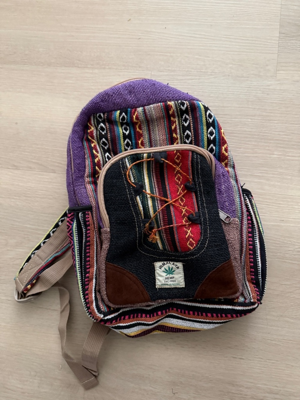 Himalya Hemp Multi‑Color Ethnic Pattern Women’s Backpack - Picture 11 of 11